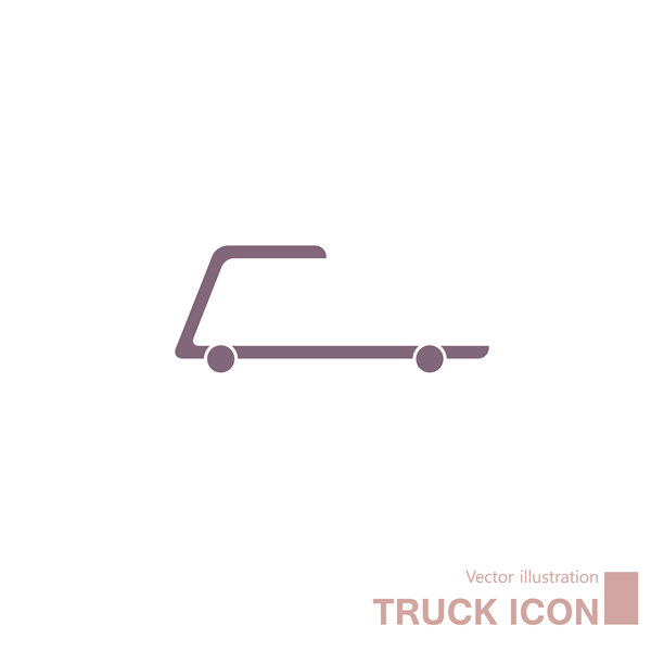 矢量绘制的卡车图标。孤立在白色背景上。图片下载