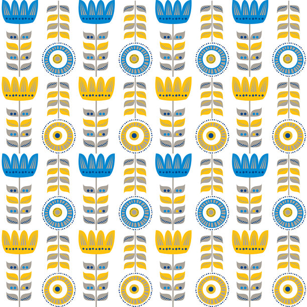 花卉无缝模式。北欧风格。图片下载