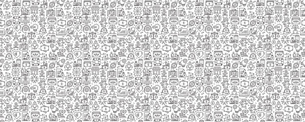 无缝模式和背景线图标图片下载