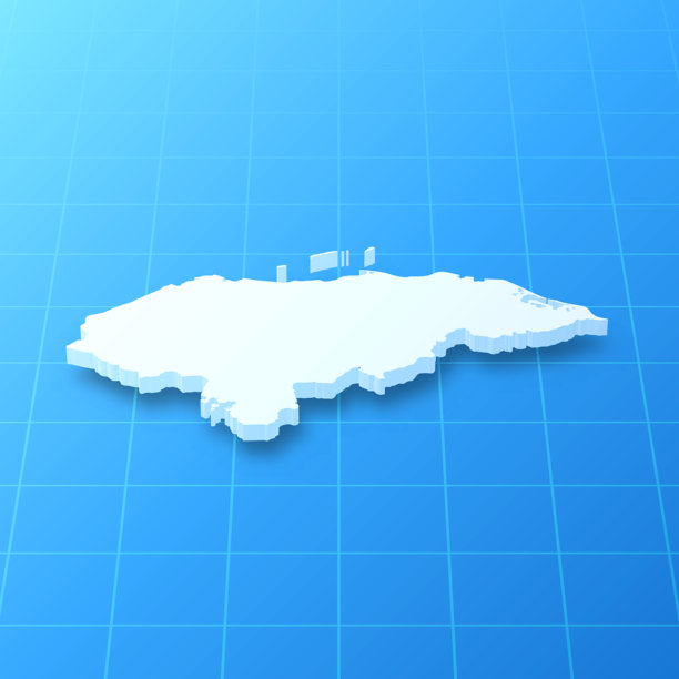 洪都拉斯3D地图上的蓝色背景图片下载