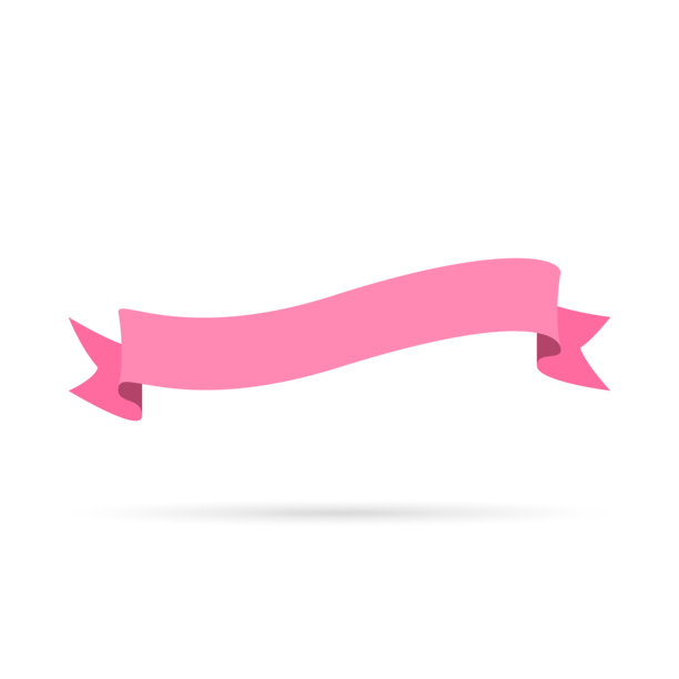 粉色丝带孤立在白色背景-设计元素图片下载