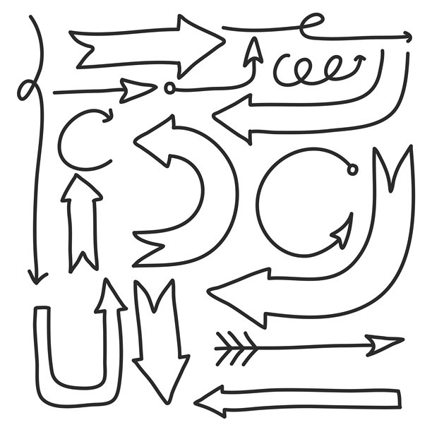 手画线箭头概念图片下载