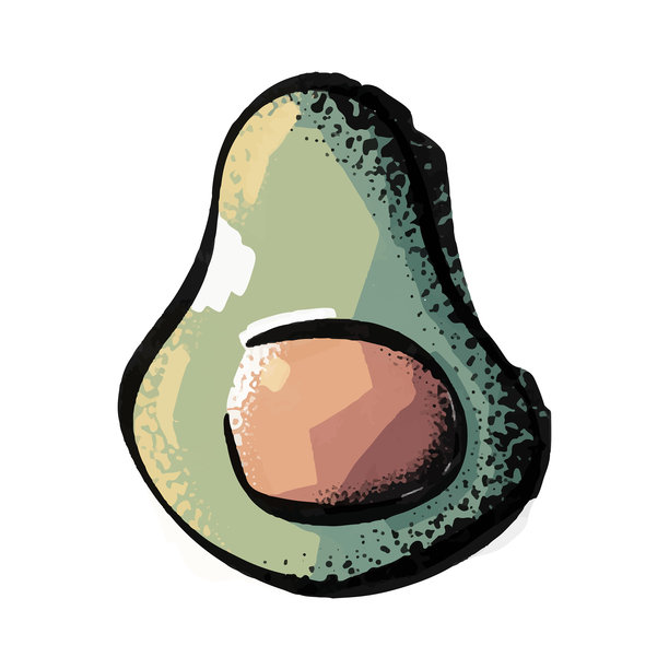 牛油果彩绘插画图片下载