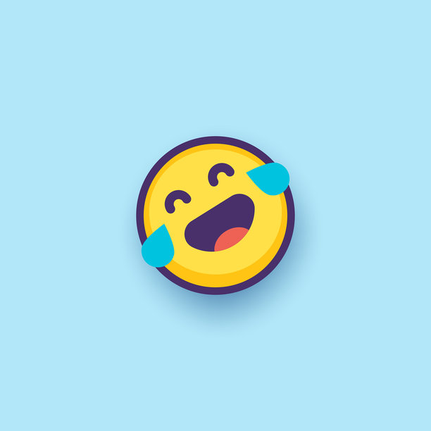 表情符号设计平面线条艺术和色彩背景图片下载