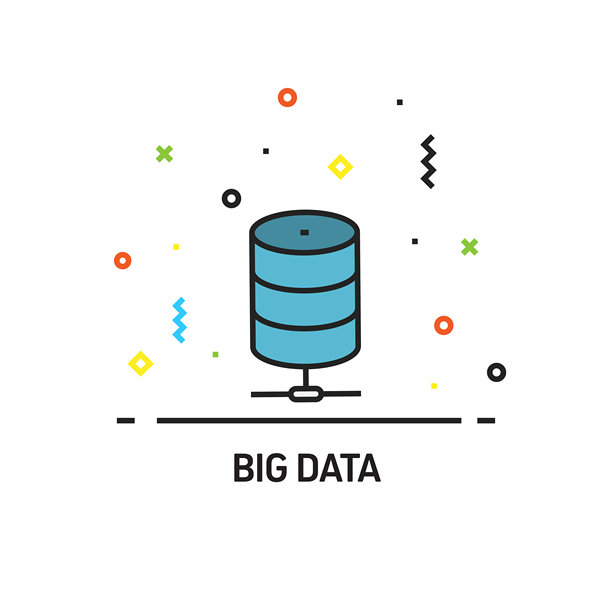 人工智能-大数据相关图标。矢量图的符号图片下载