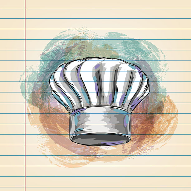 厨师帽画在横格纸上图片下载