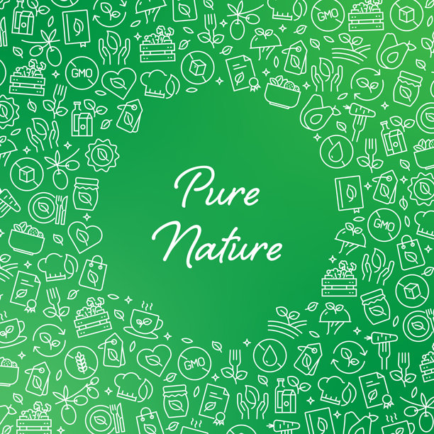 纯净自然-有机和健康产品载体模式和抽象背景。图片下载