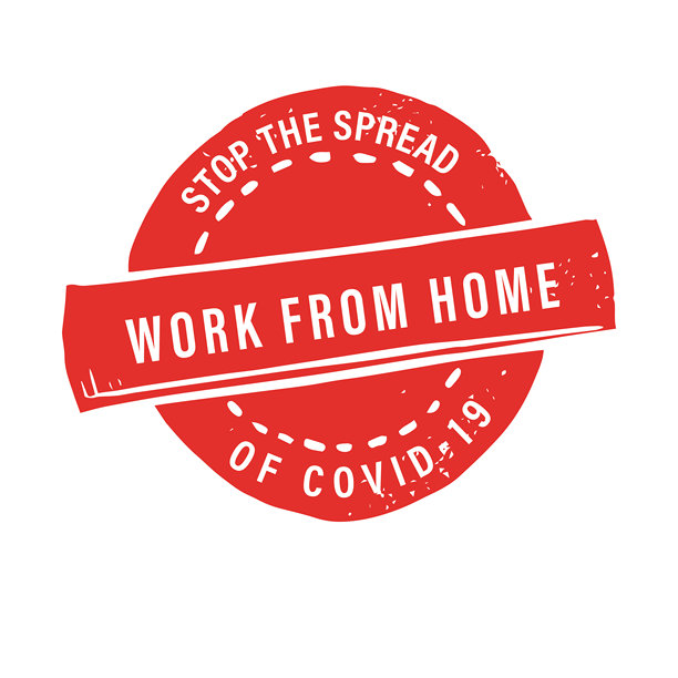 2019冠状病毒病在家工作复古徽章图片下载