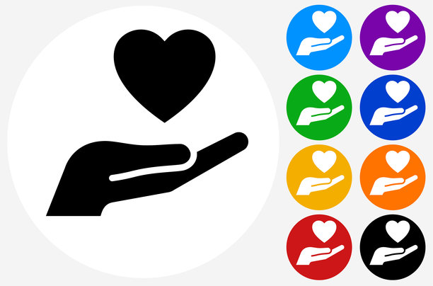 爱的心在手上的图标图片下载