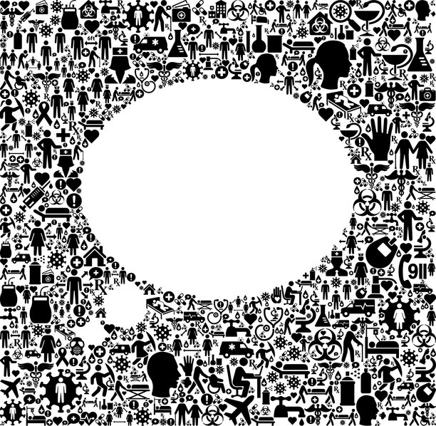 思想泡沫流感冠状病毒图标模式图片下载