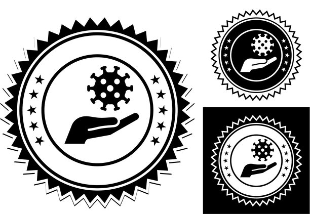 冠状病毒新冠肺炎研究手图标图片下载