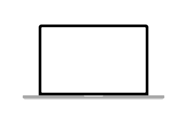 简化但现实的笔记本电脑隔离在白色背景图片下载