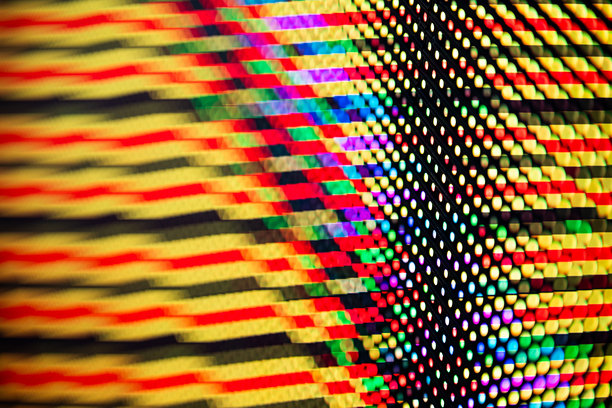 大型LED投影屏幕。色彩斑斓的抽象背景。舞台上的灯光秀。图片下载