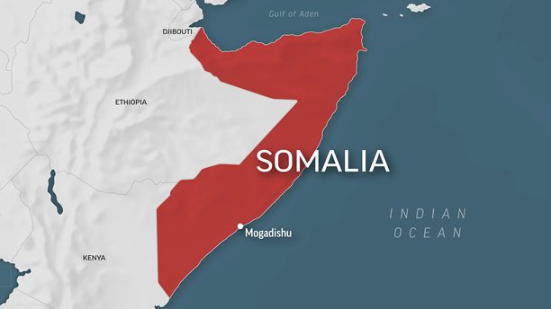 索马里 - 世界地图的特写。索马里的动画矢量地图。4K视频素材。动态图形图片下载