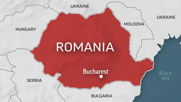 罗马尼亚 - 世界地图的特写。罗马尼亚的动画矢量地图。4K视频素材。动态图形。图片下载