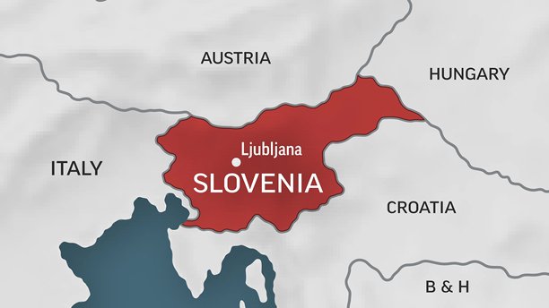 斯洛文尼亚 - 世界地图的特写。斯洛文尼亚的动画矢量地图。4K视频素材。动态图形。图片下载