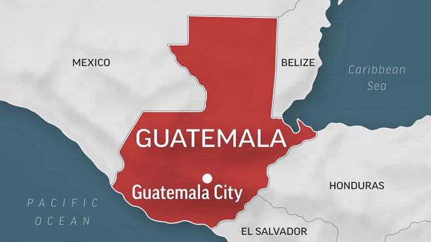 危地马拉 - 世界地图的特写。危地马拉的动画矢量地图。4K视频素材。动态图形。图片下载
