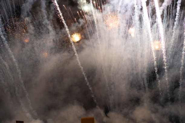 夜晚模糊的烟花照片图片下载