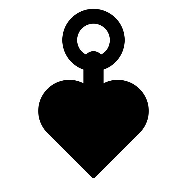 心形吊坠轮廓带环，适用于珠宝设计和手工艺品图片下载