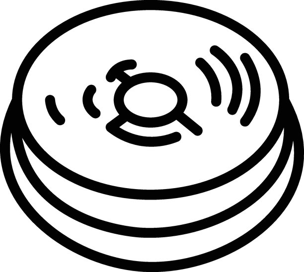 智能烟雾报警器矢量图标图片下载