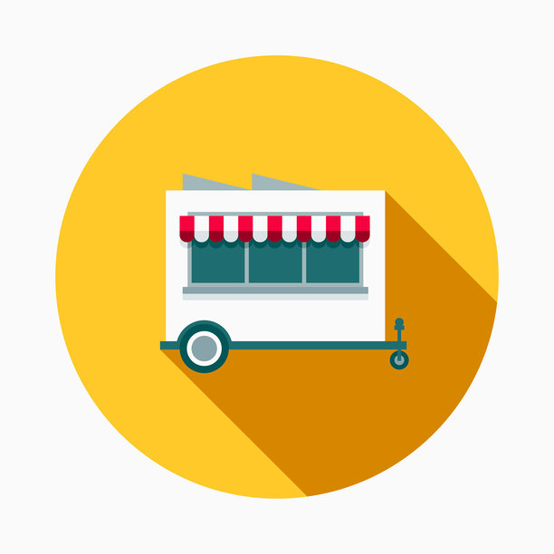 食品车平面设计街头食品图标图片下载