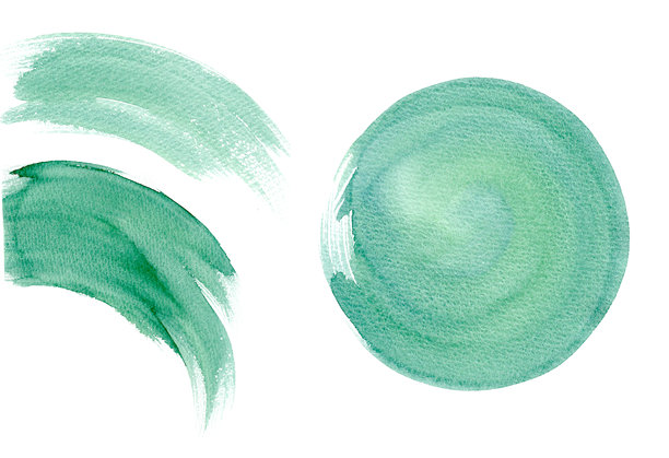 手绘水彩素材。带有刷子纹理感觉的绿色边框素材。图片下载