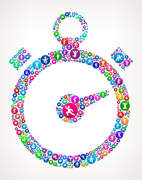 停止观看人们在运动健身图标模式图片下载