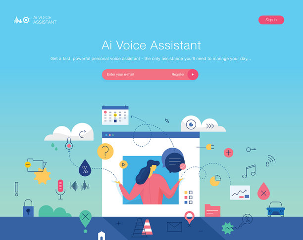 个人语音助手网站模板图片下载