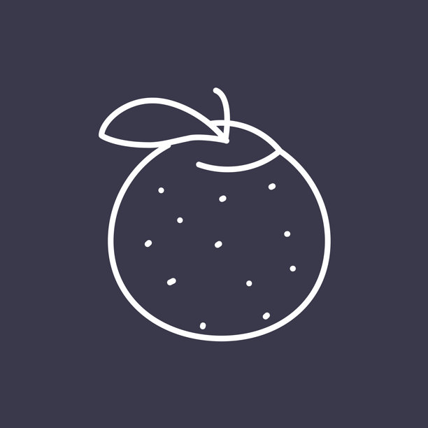 小柑橘水果细线图标图片下载