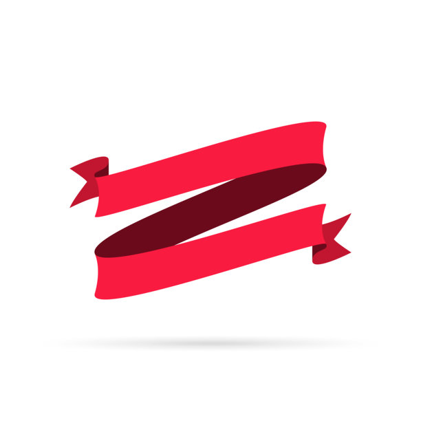 红色丝带孤立在白色背景-设计元素图片下载