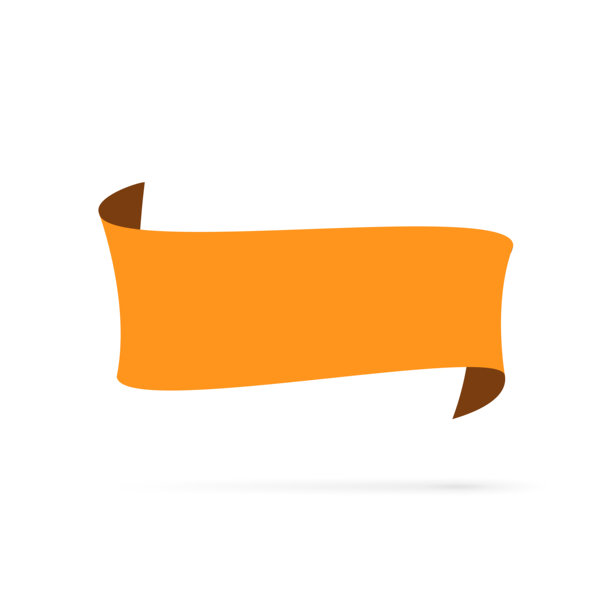 橙色横幅-白色背景上的设计元素图片下载