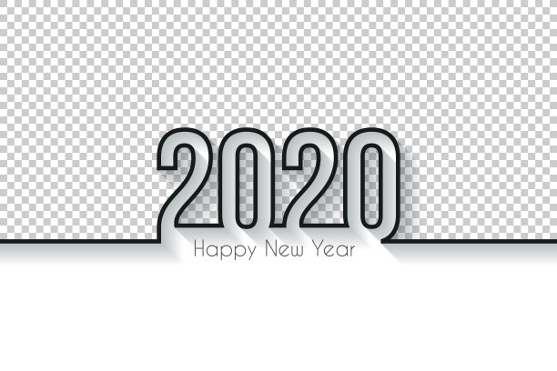 新年快乐2020设计-空白背景图片下载