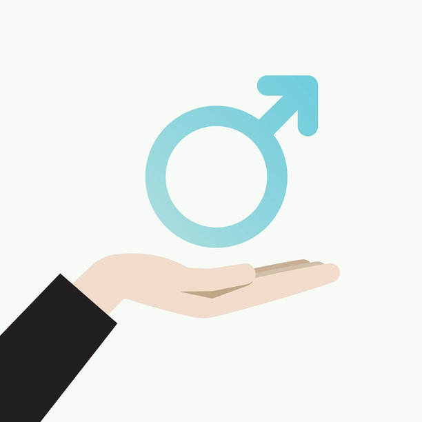 手握着一个男性符号图片下载