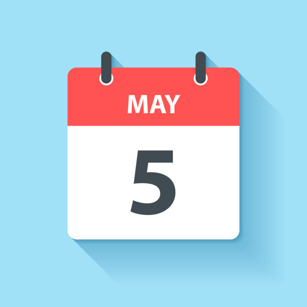 5月5日-日日历图标在平面设计风格图片下载