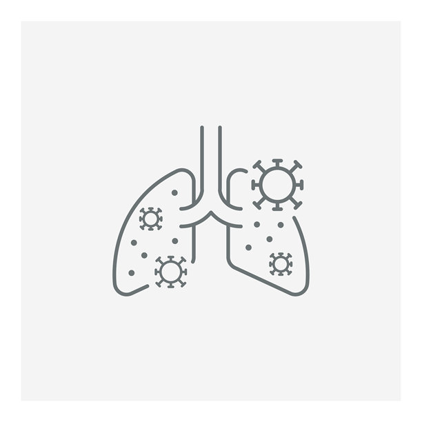 新冠病毒感染肺部图标图片下载