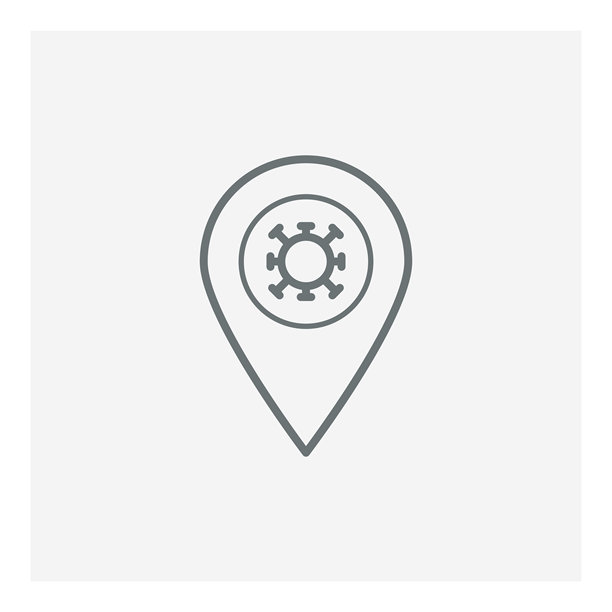 新冠病毒疾病传播地点图标，COVID-19概念图片下载