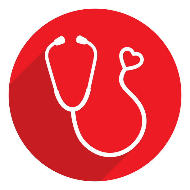 红色圆圈心脏听诊器图标图片下载