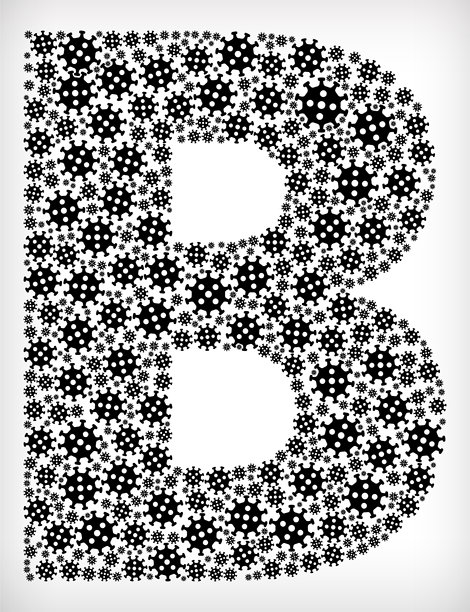 字母B流感冠状病毒图标模式图片下载