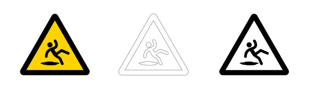 危险警告标志，跌倒风险，地面湿滑 2图片下载