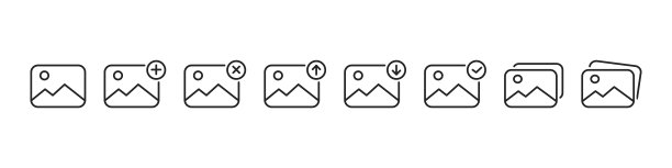 数字媒体设计图标集。图片图标。矢量图。图片下载