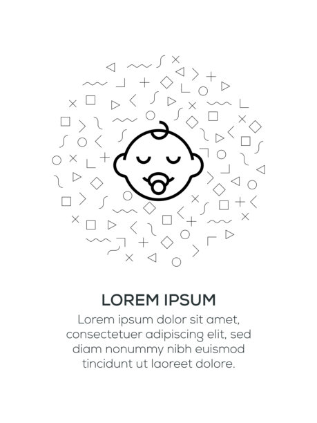 用几何形状排列的男婴图标图片下载