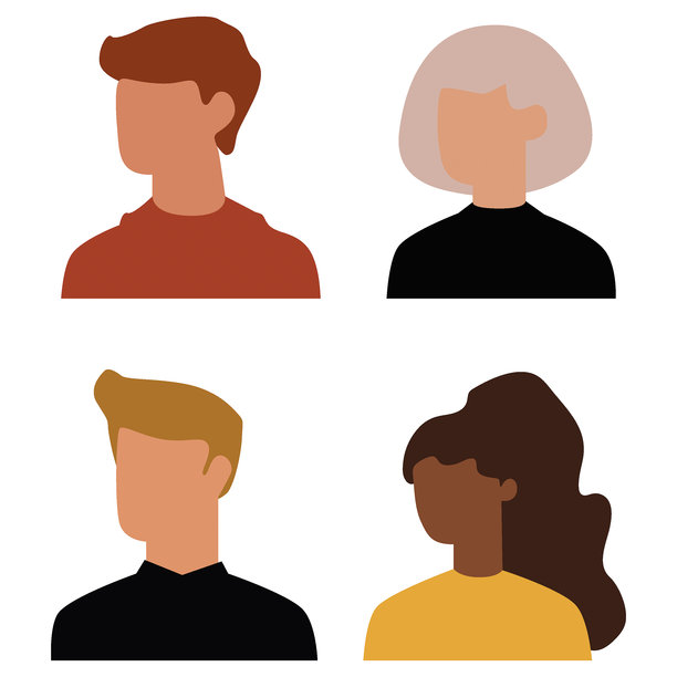 矢量平面插图。头像，用户资料，面部图标，中性性别轮廓，个人资料图片。适合社交媒体资料、图标、启动画面和作为模板使用。图片下载