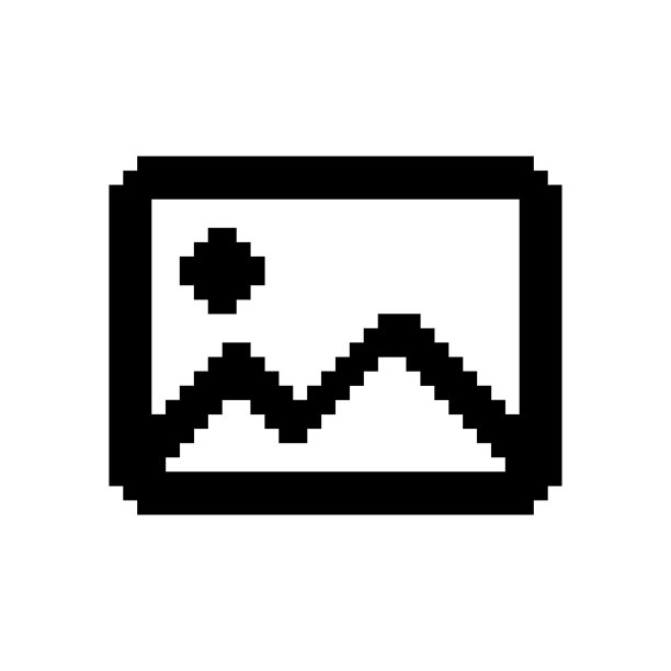 画廊像素图标。照片，图片符号。像素艺术。图片下载