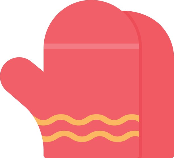 滑雪手套矢量图标图片下载