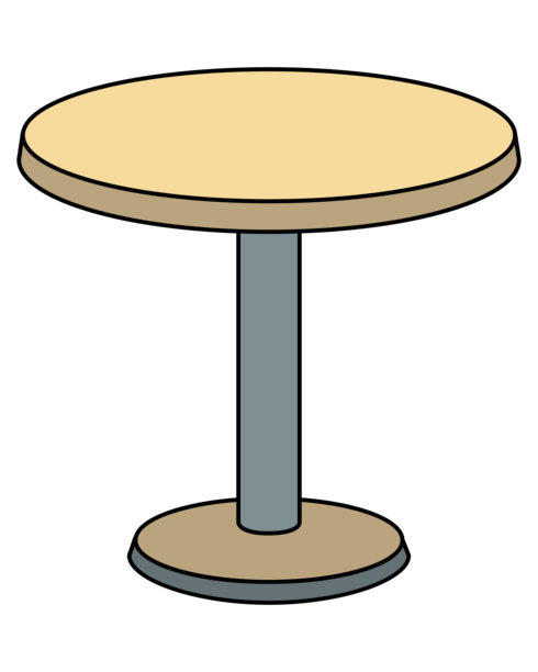 圆桌咖啡馆家具 - 矢量彩色图片。图片下载