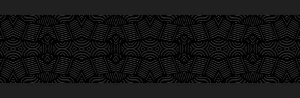 横幅、封面设计、壁纸、壁画。黑色背景上的几何民族古老图案，浮雕效果。禅绕画、涂鸦、手工制作。装饰物、阿拉伯花纹、东方、亚洲、印度、墨西哥、阿兹特克的曼陀罗。图片下载