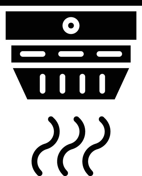 烟雾报警器矢量图标图片下载