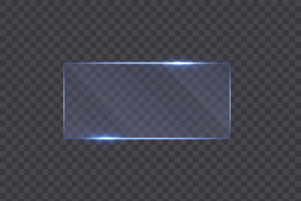 平面玻璃板横幅。逼真的窗户模型。透明背景上的镜子组合。用于图片或镜子的光效。透明玻璃展示柜。3D面板纹理或清晰窗户。图片下载