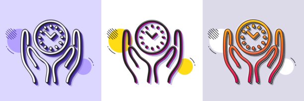 安全时间线图标。时钟标志。办公室管理。半色调点阵图案。矢量图。图片下载
