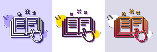 技术文档线条图标。指示标志。半色调点状图案。矢量图。图片下载